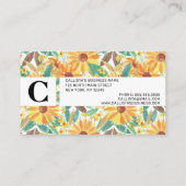 黄色ひまわり水彩パターン 予約カード (裏面)