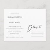 黄色ひまわり水彩フローラブライダルシャワー インビテーションポストカード (裏面)