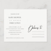 黄色ひまわり水彩フローラベビーシャワー インビテーションポストカード (裏面)