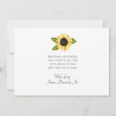 黄色ひまわり水彩フローラ移動 案内状 (裏面)