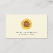 黄色ひまわり水彩ロゴかわいらし 名刺 (正面)