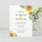 黄色ひまわり水彩結婚フローラ 招待状 (スタンド正面)