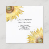 黄色ひまわり水彩花屋 スクエア名刺 (正面)