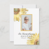 黄色ひまわり水彩葬儀悔やみや弔慰 サンキューカード (正面)