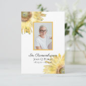 黄色ひまわり水彩葬儀悔やみや弔慰 サンキューカード (スタンド正面)