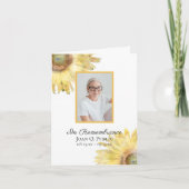 黄色ひまわり水彩葬儀悔やみや弔慰 サンキューカード (正面)