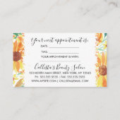 黄色ひまわり水彩 予約カード (裏面)