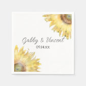 黄色ひまわり水結婚色のナプキン スタンダードカクテルナプキン (正面)