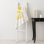 黄色ひまわり犬のポープリント シェルパブランケット (インサイチュ)