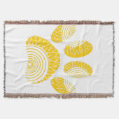 黄色ひまわり犬のポープリント スローブランケット (正面)