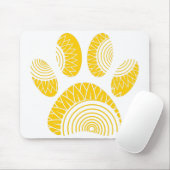 黄色ひまわり犬のポープリント マウスパッド (マウス)