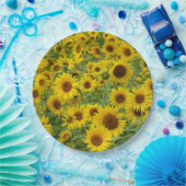 黄色ひまわり畑 ペーパープレート (パーティー)