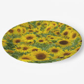 黄色ひまわり畑 ペーパープレート (アングル)