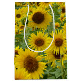 黄色ひまわり畑 ミディアムペーパーバッグ (正面)