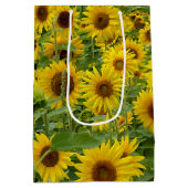 黄色ひまわり畑 ミディアムペーパーバッグ (裏面)