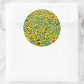 黄色ひまわり畑 ラウンドシール (バッグ)