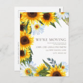 黄色ひまわり白いデイジーの変更 ポストカード (正面/裏面)