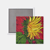 黄色ひまわり磁石 マグネット (正面/裏面)