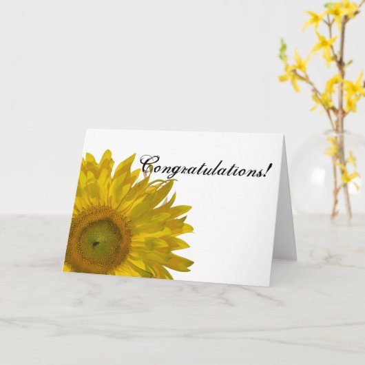 黄色ひまわり祝い カード (黄色い花)