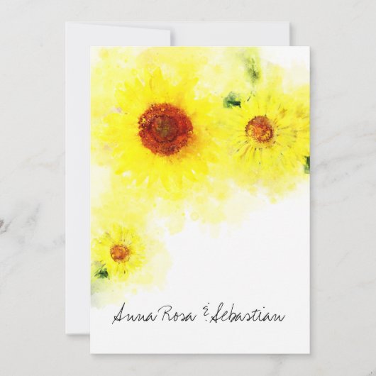 *~*黄色ひまわり素朴の国の結婚式 招待状 (正面)