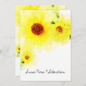 *~*黄色ひまわり素朴の国の結婚式 招待状 (正面/裏面)