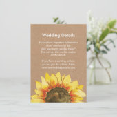 黄色ひまわり素朴ウエディングレセプション詳細 エンクロージャーカード (スタンド正面)