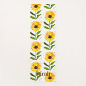 黄色ひまわり素朴茶色フローラ水色 ヨガマット (正面)