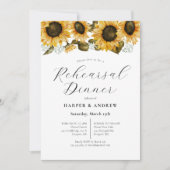 黄色ひまわり結婚のリハーサルディナー 招待状 (正面)