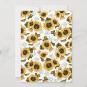 黄色ひまわり結婚のリハーサルディナー 招待状 (裏面)