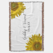 黄色ひまわり結婚の形見 スローブランケット (正面縦)