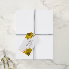 黄色ひまわり結婚の感謝メッセージカード ギフトタグ