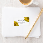 黄色ひまわり結婚の感謝メッセージカード ラベル (インサイチュ)