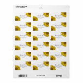 黄色ひまわり結婚の感謝メッセージカード ラベル (フルシート)