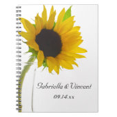黄色ひまわり結婚の花 ノートブック (正面)