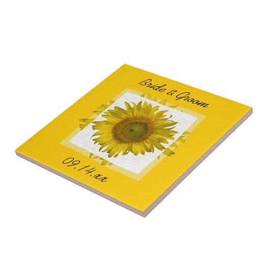 黄色ひまわり結婚の タイル (側面)