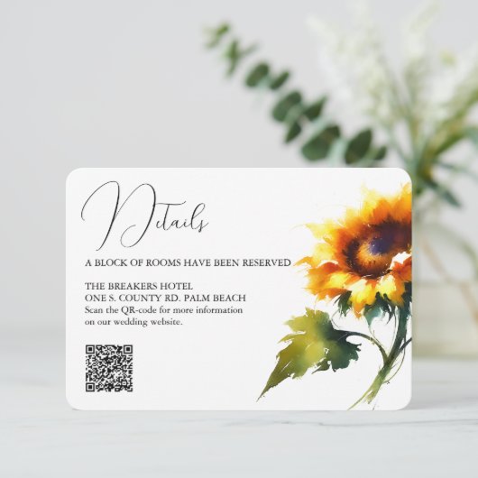 黄色ひまわり結婚クリスチャン挿入カード エンクロージャーカード (スタンド正面)