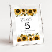黄色ひまわり結婚フローラのテーブル番号 テーブルナンバー