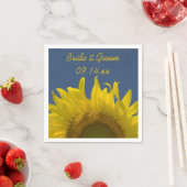 黄色ひまわり結婚ライジング スタンダードカクテルナプキン (インサイチュ)