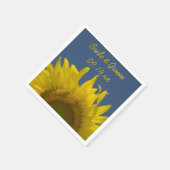 黄色ひまわり結婚ライジング スタンダードカクテルナプキン (角)