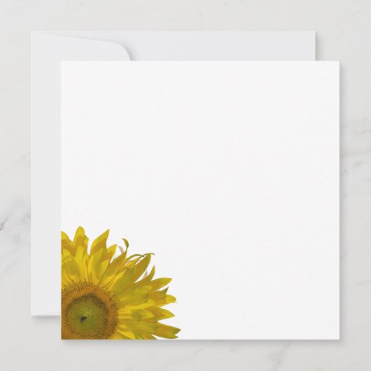 黄色ひまわり結婚夏 招待状 (裏面)