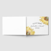 黄色ひまわり結婚花水色 ゲストブック (全面)