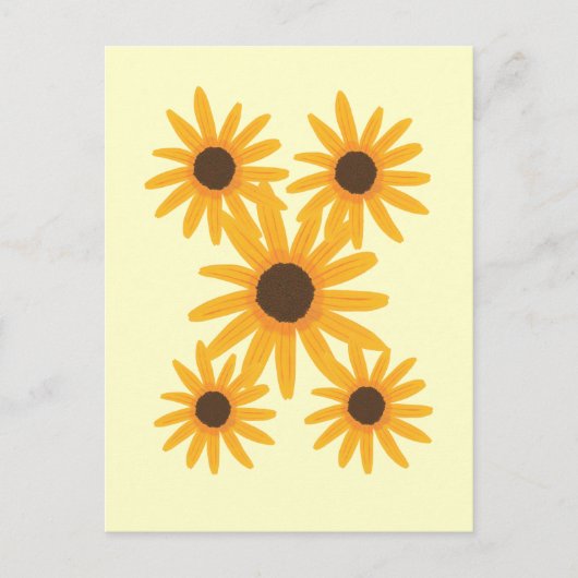 黄色ひまわり絵画のはがき ポストカード (正面)