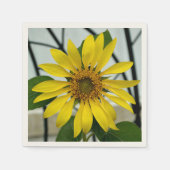 黄色ひまわり繊細な植物性フローラ スタンダードカクテルナプキン (正面)