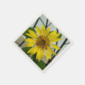 黄色ひまわり繊細な植物性フローラ スタンダードカクテルナプキン (角)