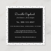 黄色ひまわり花と水玉模様フローラ スクエア名刺 (裏面)