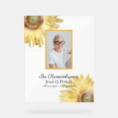 黄色ひまわり花の水彩お祝いの生活 アクリルサイン (正面)