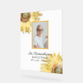 黄色ひまわり花の水彩お祝いの生活 アクリルサイン (傾斜)