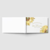 黄色ひまわり花の水彩お祝いの生活 ゲストブック (全面)