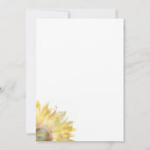 黄色ひまわり花の水彩お祝いの生活 招待状 (裏面)