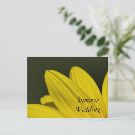 黄色ひまわり花びら夏保存日 案内ポストカード (スタンド正面)